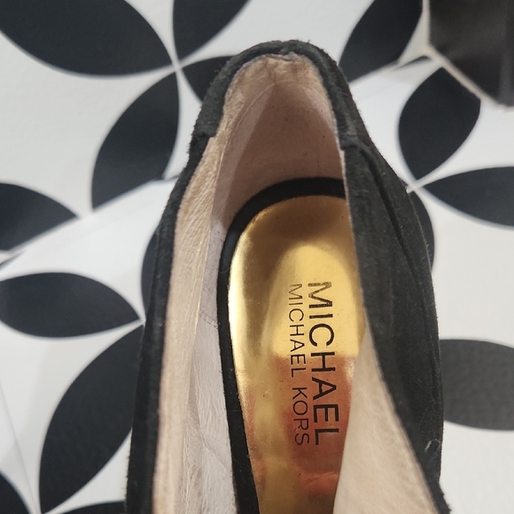 Michael Kors Black Peep-Toe Ankle Boots - Picture 4 of 6